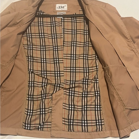 Live a Little Tan Blazer Jacket Size Large Classic Single Button Lightweight - Picture 5 of 10